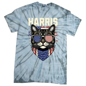 Kamala Harris For President 2024 Funny Cat Lady Graphic Tie-Dye T-Shirt