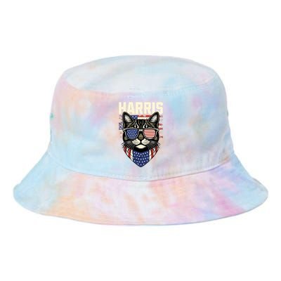 Kamala Harris For President 2024 Funny Cat Lady Graphic Tie Dye Newport Bucket Hat