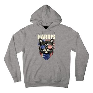 Kamala Harris For President 2024 Funny Cat Lady Graphic Hoodie