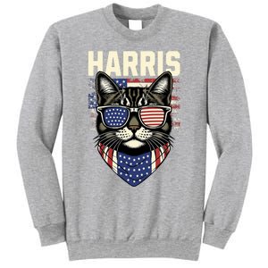 Kamala Harris For President 2024 Funny Cat Lady Graphic Sweatshirt