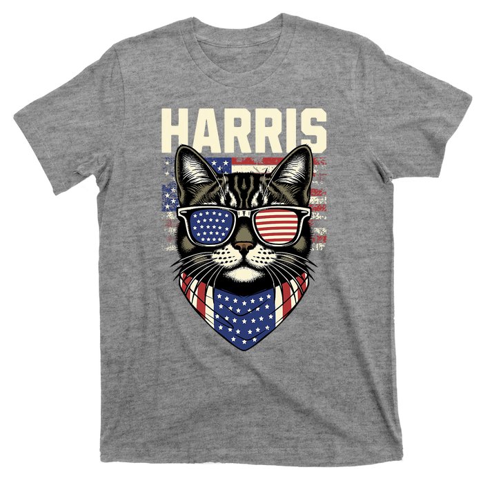 Kamala Harris For President 2024 Funny Cat Lady Graphic T-Shirt