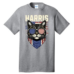 Kamala Harris For President 2024 Funny Cat Lady Graphic Tall T-Shirt