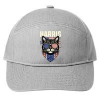 Kamala Harris For President 2024 Funny Cat Lady Graphic 7-Panel Snapback Hat