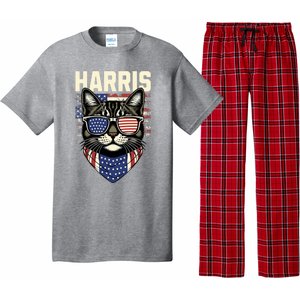 Kamala Harris For President 2024 Funny Cat Lady Graphic Pajama Set