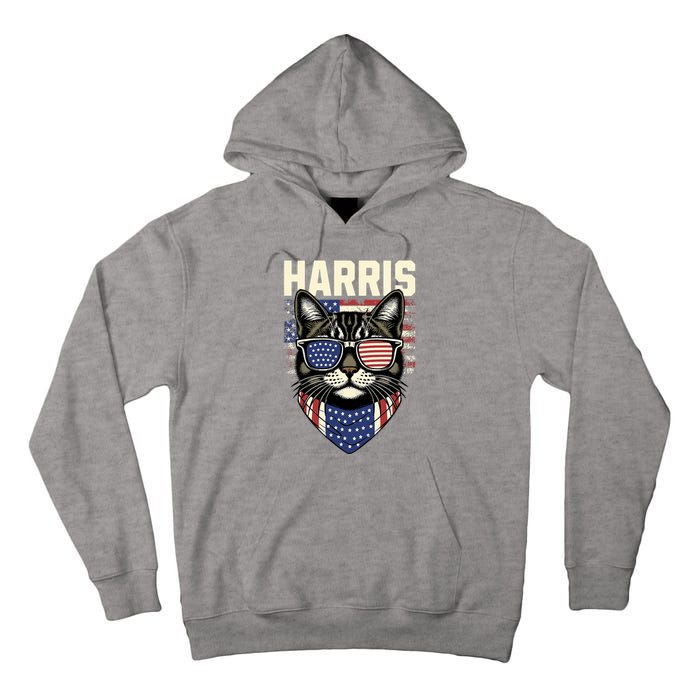 Kamala Harris For President 2024 Funny Cat Lady Graphic Tall Hoodie