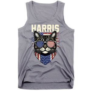 Kamala Harris For President 2024 Funny Cat Lady Graphic Tank Top