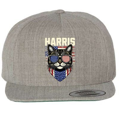 Kamala Harris For President 2024 Funny Cat Lady Graphic Wool Snapback Cap