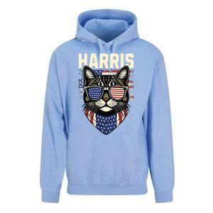 Kamala Harris For President 2024 Funny Cat Lady Graphic Unisex Surf Hoodie