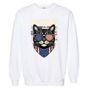 Kamala Harris For President 2024 Funny Cat Lady Graphic Garment-Dyed Sweatshirt