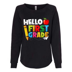 Kid Hello First Grade 1st Day Of School Teacher Womens California Wash Sweatshirt