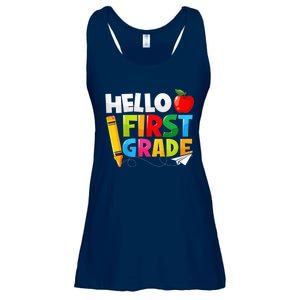 Kid Hello First Grade 1st Day Of School Teacher Ladies Essential Flowy Tank