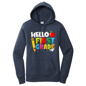 Kid Hello First Grade 1st Day Of School Teacher Women's Pullover Hoodie