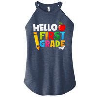 Kid Hello First Grade 1st Day Of School Teacher Women's Perfect Tri Rocker Tank