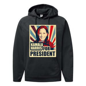 Kamala Harris For President 2024 Democrats Performance Fleece Hoodie