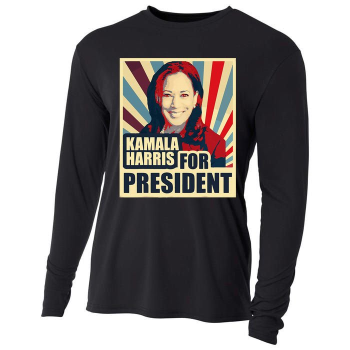 Kamala Harris For President 2024 Democrats Cooling Performance Long Sleeve Crew