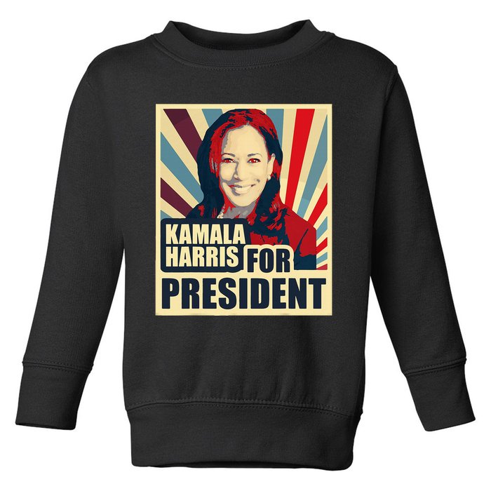 Kamala Harris For President 2024 Democrats Toddler Sweatshirt