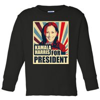 Kamala Harris For President 2024 Democrats Toddler Long Sleeve Shirt