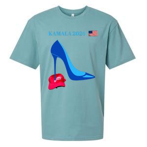 Kamala Harris For President 2024 High Heel Crushed Maga Hat Sueded Cloud Jersey T-Shirt