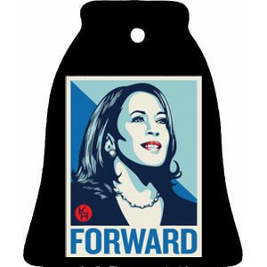 Kamala Harris Forward 2024 Presidential Election President Ceramic Bell Ornament