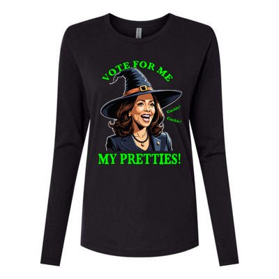 Kamala Harris Friendly Witch Vote Cackle Funny Election 2024 Womens Cotton Relaxed Long Sleeve T-Shirt