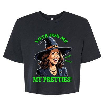 Kamala Harris Friendly Witch Vote Cackle Funny Election 2024 Bella+Canvas Jersey Crop Tee