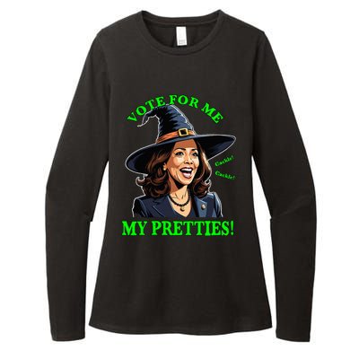 Kamala Harris Friendly Witch Vote Cackle Funny Election 2024 Womens CVC Long Sleeve Shirt