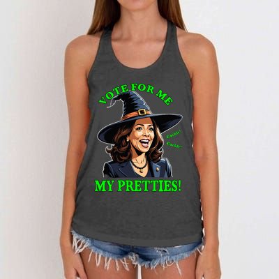 Kamala Harris Friendly Witch Vote Cackle Funny Election 2024 Women's Knotted Racerback Tank