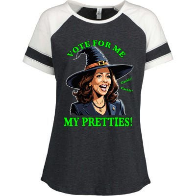 Kamala Harris Friendly Witch Vote Cackle Funny Election 2024 Enza Ladies Jersey Colorblock Tee