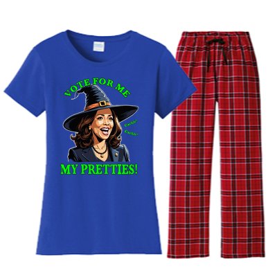 Kamala Harris Friendly Witch Vote Cackle Funny Election 2024 Women's Flannel Pajama Set