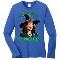 Kamala Harris Friendly Witch Vote Cackle Funny Election 2024 Ladies Long Sleeve Shirt