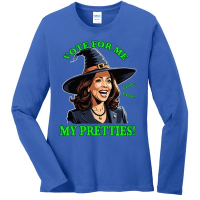 Kamala Harris Friendly Witch Vote Cackle Funny Election 2024 Ladies Long Sleeve Shirt