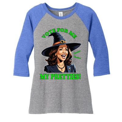 Kamala Harris Friendly Witch Vote Cackle Funny Election 2024 Women's Tri-Blend 3/4-Sleeve Raglan Shirt