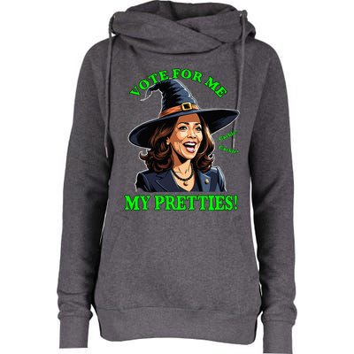 Kamala Harris Friendly Witch Vote Cackle Funny Election 2024 Womens Funnel Neck Pullover Hood