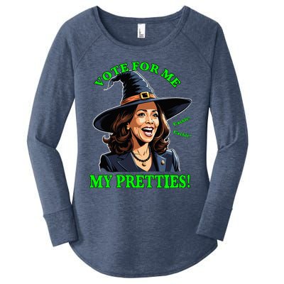 Kamala Harris Friendly Witch Vote Cackle Funny Election 2024 Women's Perfect Tri Tunic Long Sleeve Shirt