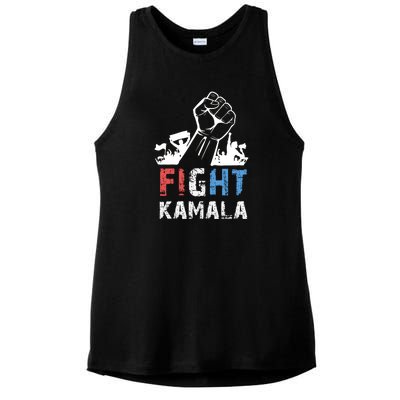 Kamala Harris Fight For America 2024 Ladies PosiCharge Tri-Blend Wicking Tank