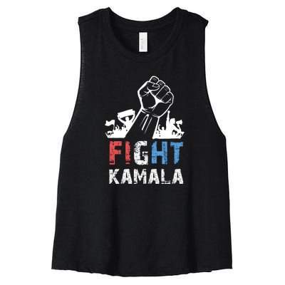 Kamala Harris Fight For America 2024 Women's Racerback Cropped Tank