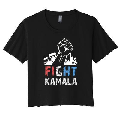 Kamala Harris Fight For America 2024 Women's Crop Top Tee