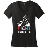 Kamala Harris Fight For America 2024 Women's V-Neck T-Shirt