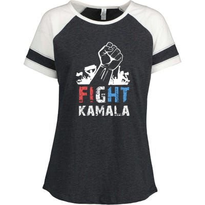 Kamala Harris Fight For America 2024 Enza Ladies Jersey Colorblock Tee