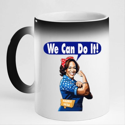 Kamala Harris For President 2024 We Can Do It! 11oz Black Color Changing Mug