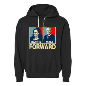 Kamala Harris Forward Harris Walz Forward Garment-Dyed Fleece Hoodie