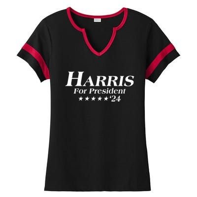 Kamala Harris For President 2024 Ladies Halftime Notch Neck Tee