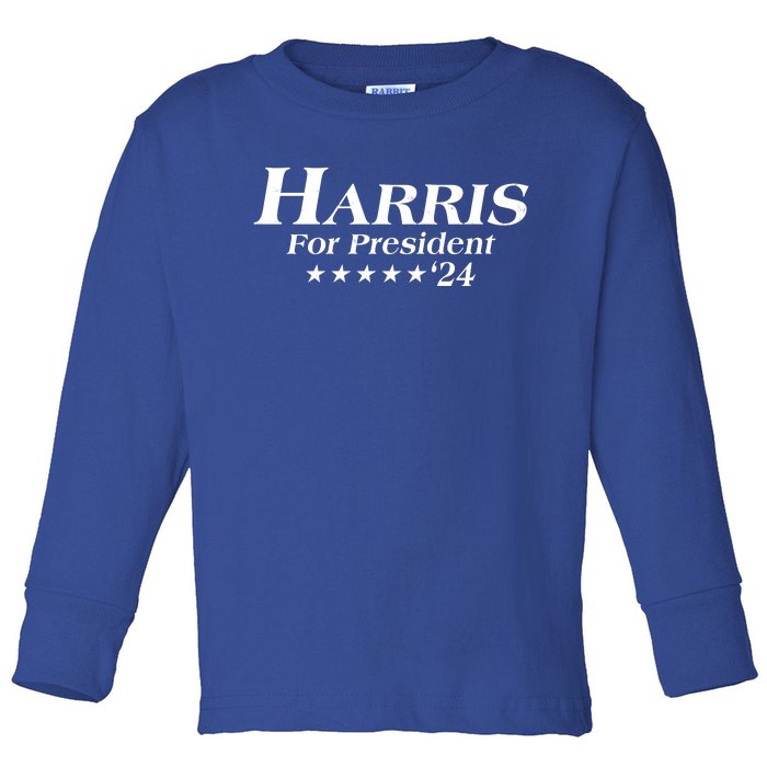 Kamala Harris For President 2024 Toddler Long Sleeve Shirt