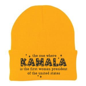 Kamala Harris First Woman President Tribute Knit Cap Winter Beanie