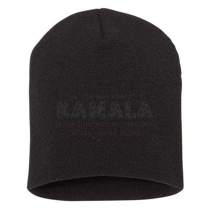 Kamala Harris First Woman President Tribute Short Acrylic Beanie