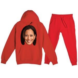 Kamala Harris Face 2024 Premium Hooded Sweatsuit Set