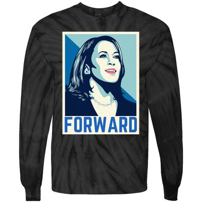 Kamala Harris Forward 2024 Presidential Election President Tie-Dye Long Sleeve Shirt