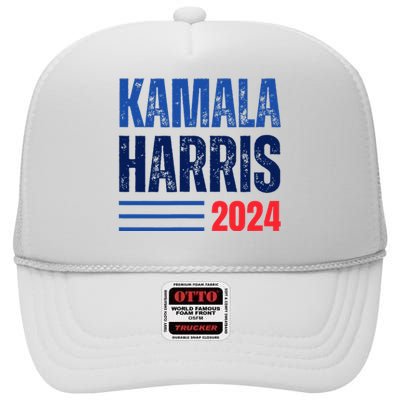 Kamala Haris For President High Crown Mesh Back Trucker Hat