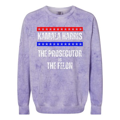 Kamala Harris For President The Prosecutor Vs The Felon 2024 Colorblast Crewneck Sweatshirt