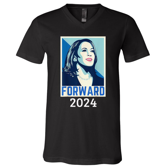 Kamala Harris Forward 2024 Presidential Election President V-Neck T-Shirt